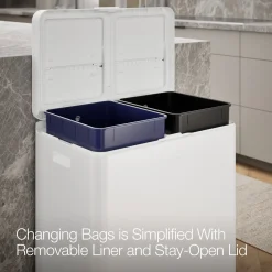 21.7-gallon stainless steel dual-bin step trash can