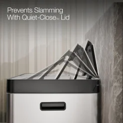 21.7-gallon stainless steel dual-bin step trash can