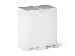 21.7-gallon stainless steel dual-bin step trash can