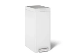 13-gallon stainless steel slim step trash can with bifold lid