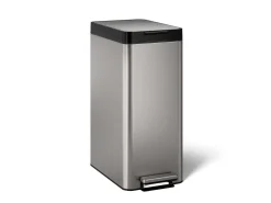 13-gallon stainless steel slim step trash can with bifold lid