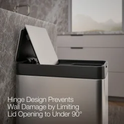 13-gallon stainless steel slim step trash can with bifold lid