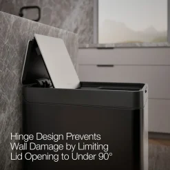 13-gallon stainless steel slim step trash can with bifold lid