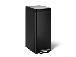 13-gallon stainless steel slim step trash can with bifold lid
