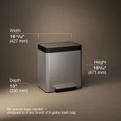 8-gallon stainless steel step trash can