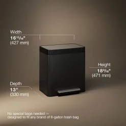 8-gallon stainless steel step trash can