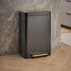 13-gallon stainless steel step trash can