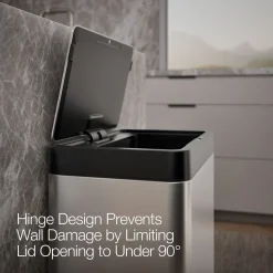 13-gallon touchless stainless steel trash can