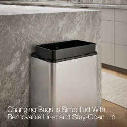 13-gallon touchless stainless steel trash can