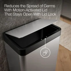 13-gallon touchless stainless steel trash can