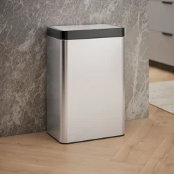 13-gallon touchless stainless steel trash can