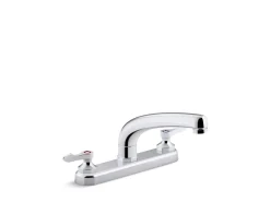 1.8 gpm kitchen sink faucet with 8-3/16" swing spout, aerated flow and lever handles