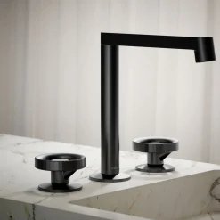 Industrial bathroom sink faucet handles