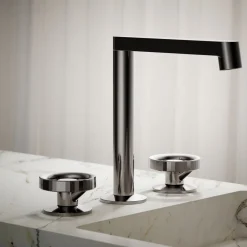 Industrial bathroom sink faucet handles