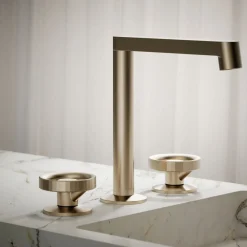 Industrial bathroom sink faucet handles