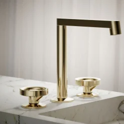 Industrial bathroom sink faucet handles