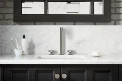 Industrial bathroom sink faucet handles