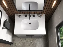 Industrial bathroom sink faucet handles