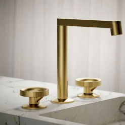 Industrial bathroom sink faucet handles