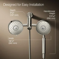 2-in-1 multifunction 2.5 gpm shower combo kit