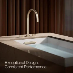 Laminar deck-mount non-diverter bath spout