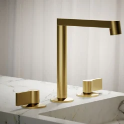 Lever bathroom sink faucet handles