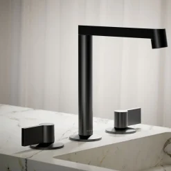 Lever bathroom sink faucet handles