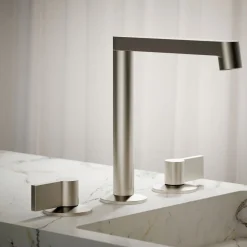 Lever bathroom sink faucet handles