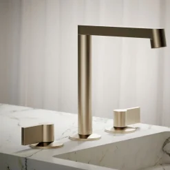 Lever bathroom sink faucet handles