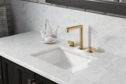 Lever bathroom sink faucet handles