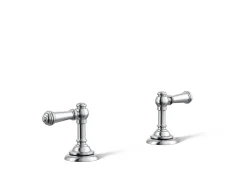 Lever bathroom sink faucet handles