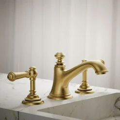 Lever bathroom sink faucet handles