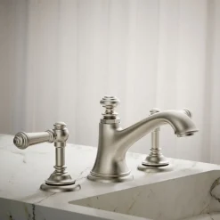 Lever bathroom sink faucet handles