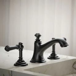 Lever bathroom sink faucet handles
