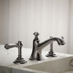 Lever bathroom sink faucet handles