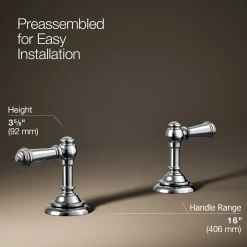 Lever bathroom sink faucet handles