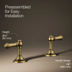 Lever bathroom sink faucet handles
