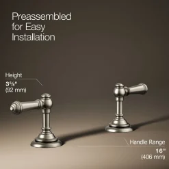 Lever bathroom sink faucet handles