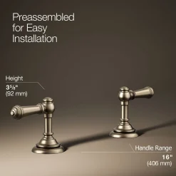 Lever bathroom sink faucet handles