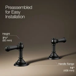 Lever bathroom sink faucet handles