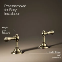 Lever bathroom sink faucet handles
