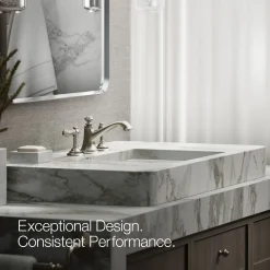 Lever bathroom sink faucet handles