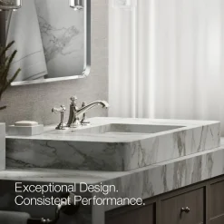 Lever bathroom sink faucet handles