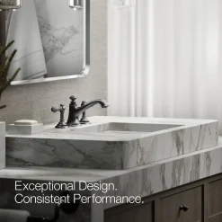 Lever bathroom sink faucet handles