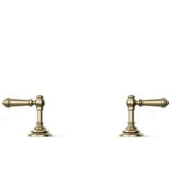 Lever bathroom sink faucet handles