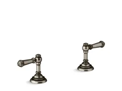 Lever bathroom sink faucet handles