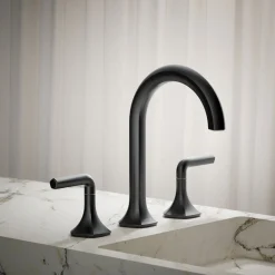 Lever bathroom sink faucet handles