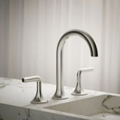 Lever bathroom sink faucet handles