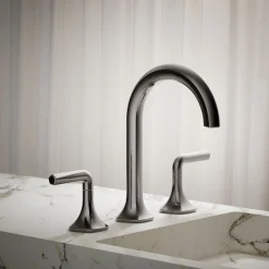 Lever bathroom sink faucet handles