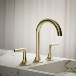 Lever bathroom sink faucet handles